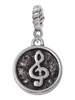 Antiqued Round Seal - Clef Rope Charm Bead Dangle