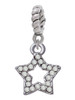 Open Star with Clear Crystals Rope Charm Bead Dangle