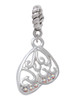 Open Clear AB Crystal Butterfly Wing Rope Charm Bead Dangle