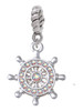 AB Crystal Ship Wheel Rope Charm Bead Dangle
