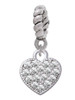 Small Heart with Clear Crystals Rope Charm Bead Dangle