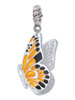 Large Orange & Black Flying Butterfly Rope Charm Bead Dangle