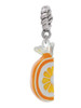 3-D Enamel Orange Slice Rope Charm Bead Dangle
