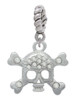 Skull with Clear Crystals Rope Charm Bead Dangle