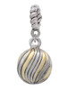 3-D Gold Tone and Striped Ornament Rope Charm Bead Dangle