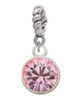 10mm Light Pink Crystal Drop Rope Charm Bead Dangle