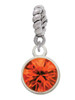 10mm Orange Crystal Drop Rope Charm Bead Dangle