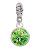 10mm Lime Green Crystal Drop Rope Charm Bead Dangle