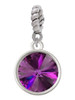 12mm Crystal Rivoli - Purple Rope Charm Bead Dangle