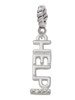 Small Crystal HELP! Rope Charm Bead Dangle