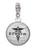 Domed Black B Pharm Rope Charm Bead Dangle
