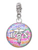 Domed Multi Color BN Rope Charm Bead Dangle
