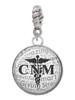 Domed Black CNM Rope Charm Bead Dangle