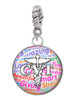 Domed Multi Color CVT Rope Charm Bead Dangle
