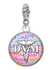 Domed Multi Color DVM Rope Charm Bead Dangle