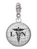 Domed Black LVN Rope Charm Bead Dangle