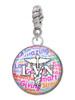 Domed Multi Color LVN Rope Charm Bead Dangle