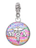 Domed Multi Color MA Rope Charm Bead Dangle