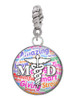 Domed Multi Color MD Rope Charm Bead Dangle