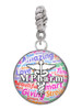 Domed Multi Color MPharm Rope Charm Bead Dangle