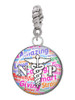Domed Multi Color NP Rope Charm Bead Dangle