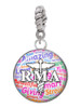 Domed Multi Color RMA Rope Charm Bead Dangle