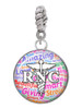 Domed Multi Color RNC Rope Charm Bead Dangle