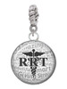 Domed Black RRT Rope Charm Bead Dangle