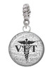 Domed Black VET Rope Charm Bead Dangle