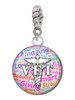 Domed Multi Color VET Rope Charm Bead Dangle