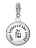 Domed She Believed She Could So She Did Rope Charm Bead Dangle