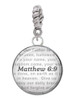Domed Matthew 6:9 Rope Charm Bead Dangle