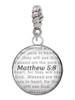 Domed Matthew 5:8 Rope Charm Bead Dangle