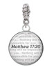 Domed Matthew 17:20 Rope Charm Bead Dangle