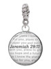 Domed Jeremiah 29:11 Rope Charm Bead Dangle