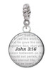 Domed John 3:16 Rope Charm Bead Dangle