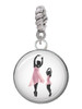 Domed Ballet Dance Instructor Rope Charm Bead Dangle
