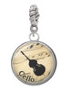 Domed Music - Cello Rope Charm Bead Dangle