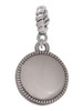 Stainless Steel Disc with Border Rope Charm Bead Dangle