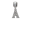 Crystal Black Initial - A - Beaded Border - Charm Bead Dangle