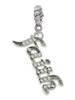 Script ''Faith'' with Clear Crystals Rope Charm Bead Dangle