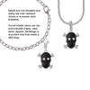 Large Black Resin Skull with AB Crystals Rope Charm Bead Dangle