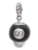 Black 8 Ball Spinner Rope Charm Bead Dangle