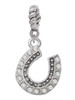Beaded Clear Crystal Horseshoe with Good Luck Rope Charm Bead Dangle