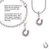 Beaded Pink Crystal Horseshoe with Good Luck Rope Charm Bead Dangle