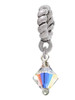 Clear AB - 6mm Crystal Bicone Rope Charm Bead Dangle