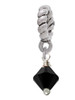 Black - 6mm Crystal Bicone Rope Charm Bead Dangle