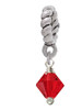 July - Red - 6mm Crystal Bicone Rope Charm Bead Dangle