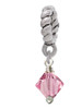 Pink - 6mm Crystal Bicone Rope Charm Bead Dangle