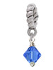 September - Blue - 6mm Crystal Bicone Rope Charm Bead Dangle